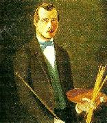 broderna von wrights sjalvportratt med palett painting
